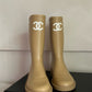 CHANEL 22K Caoutchouc CC Logo Rain Boots