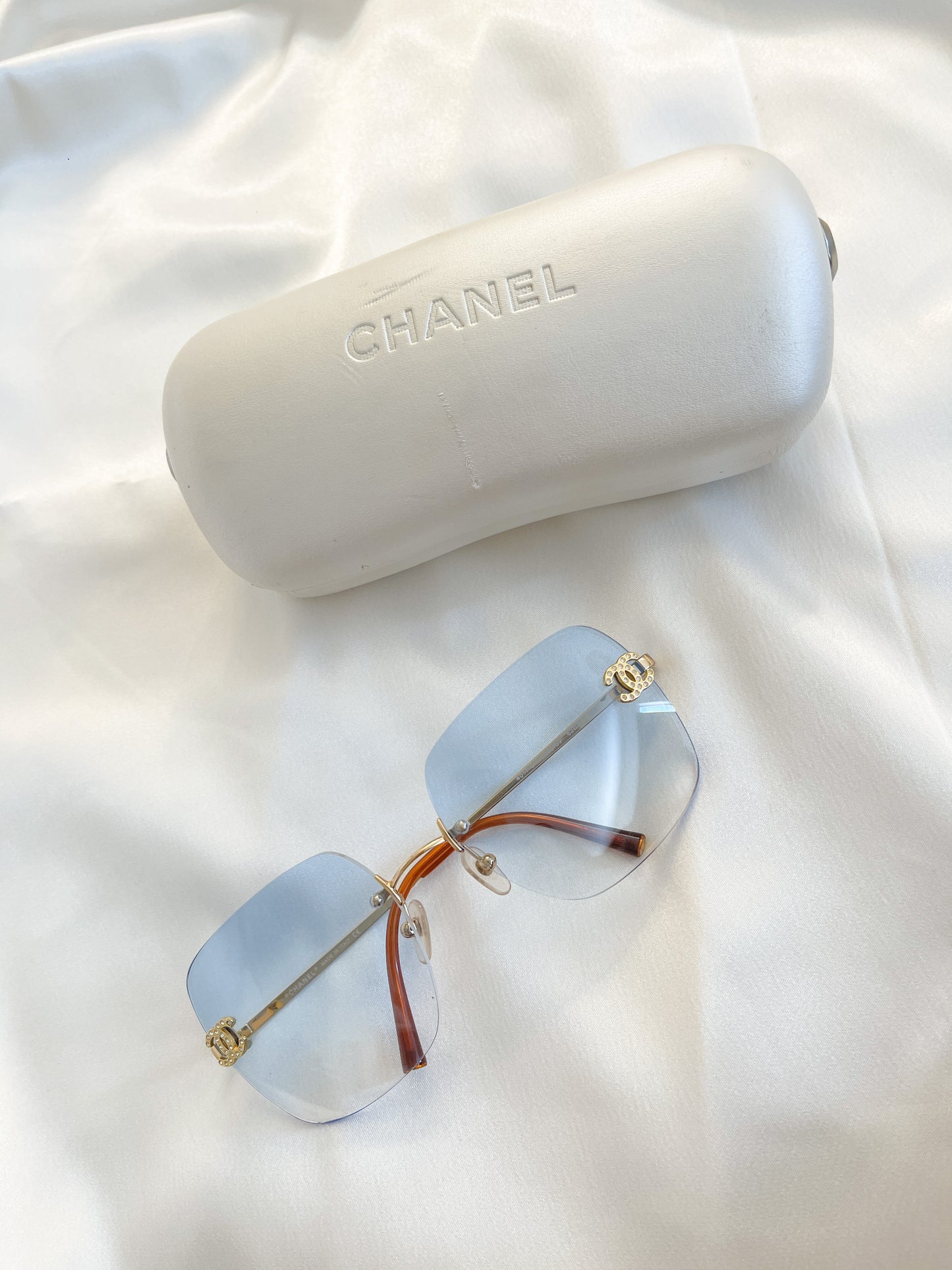 Vintage CHANEL SWAROVSKI Crystal Jumbo Diamanté Sunglasses