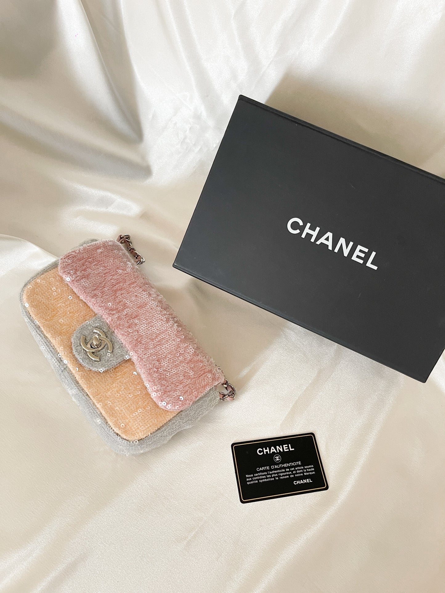 CHANEL Sequin Mini Waterfall Flap