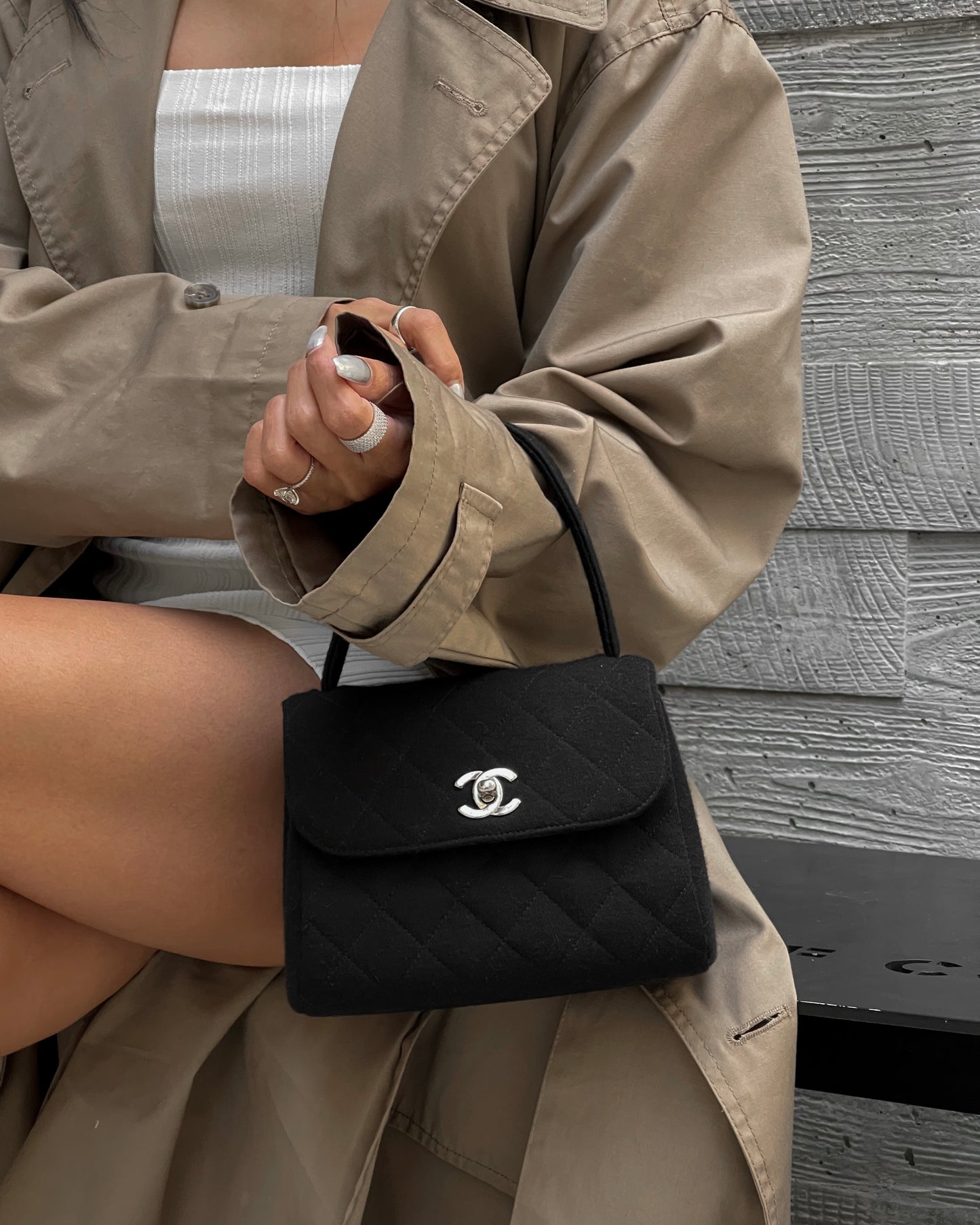 Chanel Vintage Black Satin Mini Kelly Bag Gold Hardware – Madison