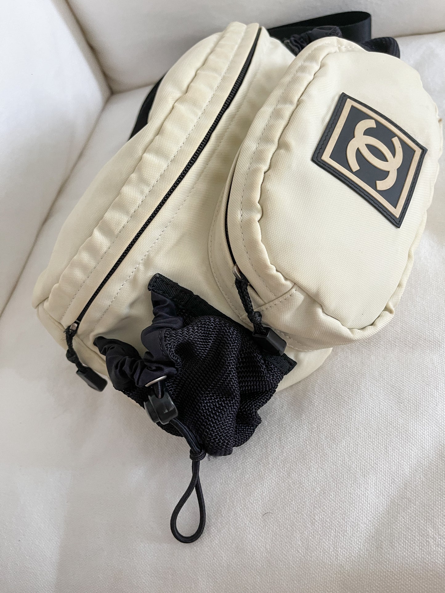 Vintage and Musthaves. CHANEL Sport Line Ivory Black boston travel bag