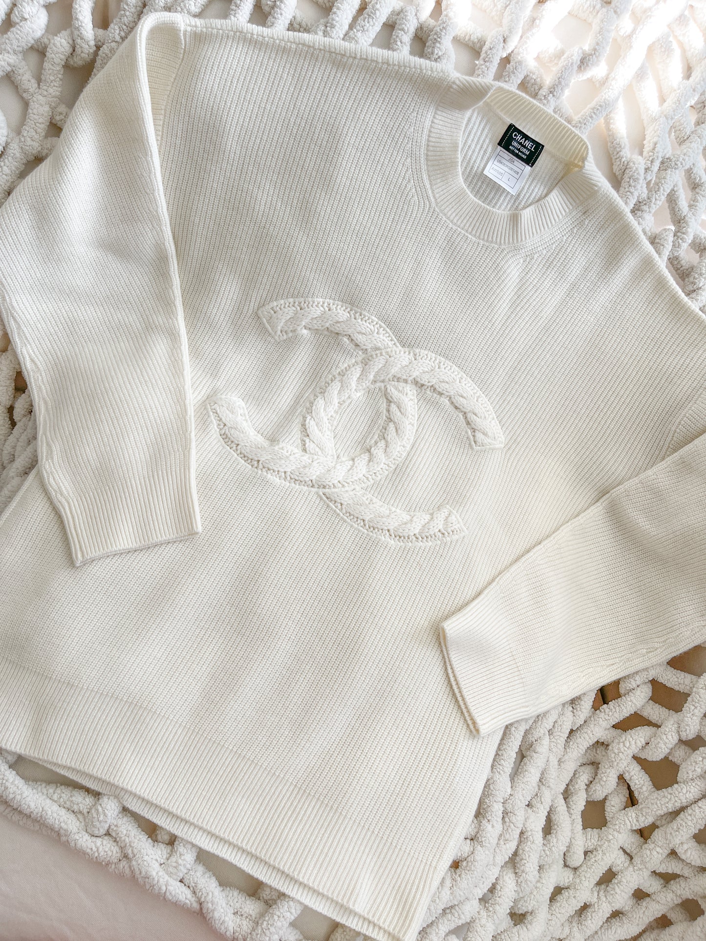 CHANEL Unisex Logo Knit Sweater