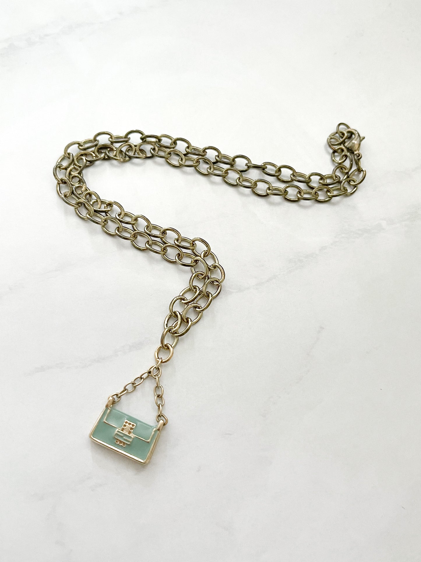 Vintage FENDI Baguette Charm Reworked Necklace