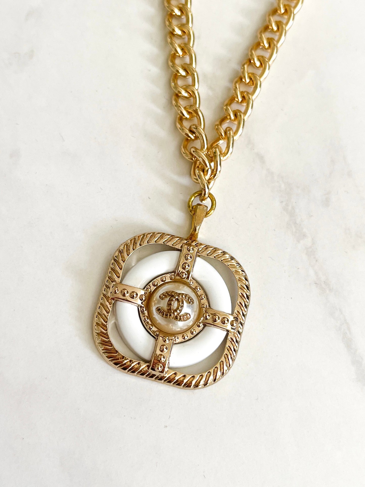 Vintage CHANEL Pendant Reworked Necklace