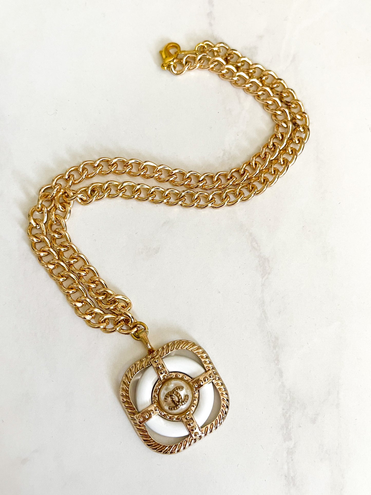 Vintage CHANEL Pendant Reworked Necklace