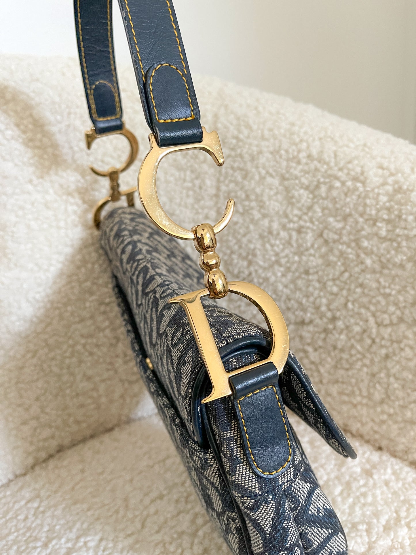 Christian dior vintage monogram saddle bag Rank S 全新保存品 💰$5980