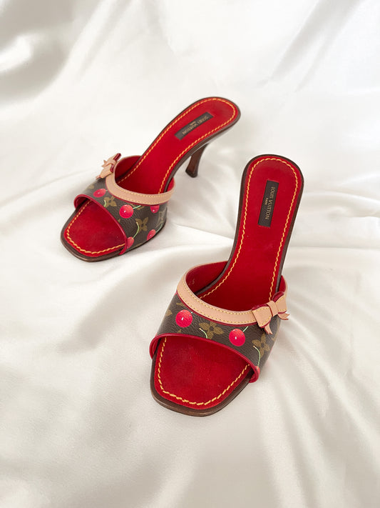 Vintage LOUIS VUITTON x TAKASHI MURAKAMI Cherry Mules