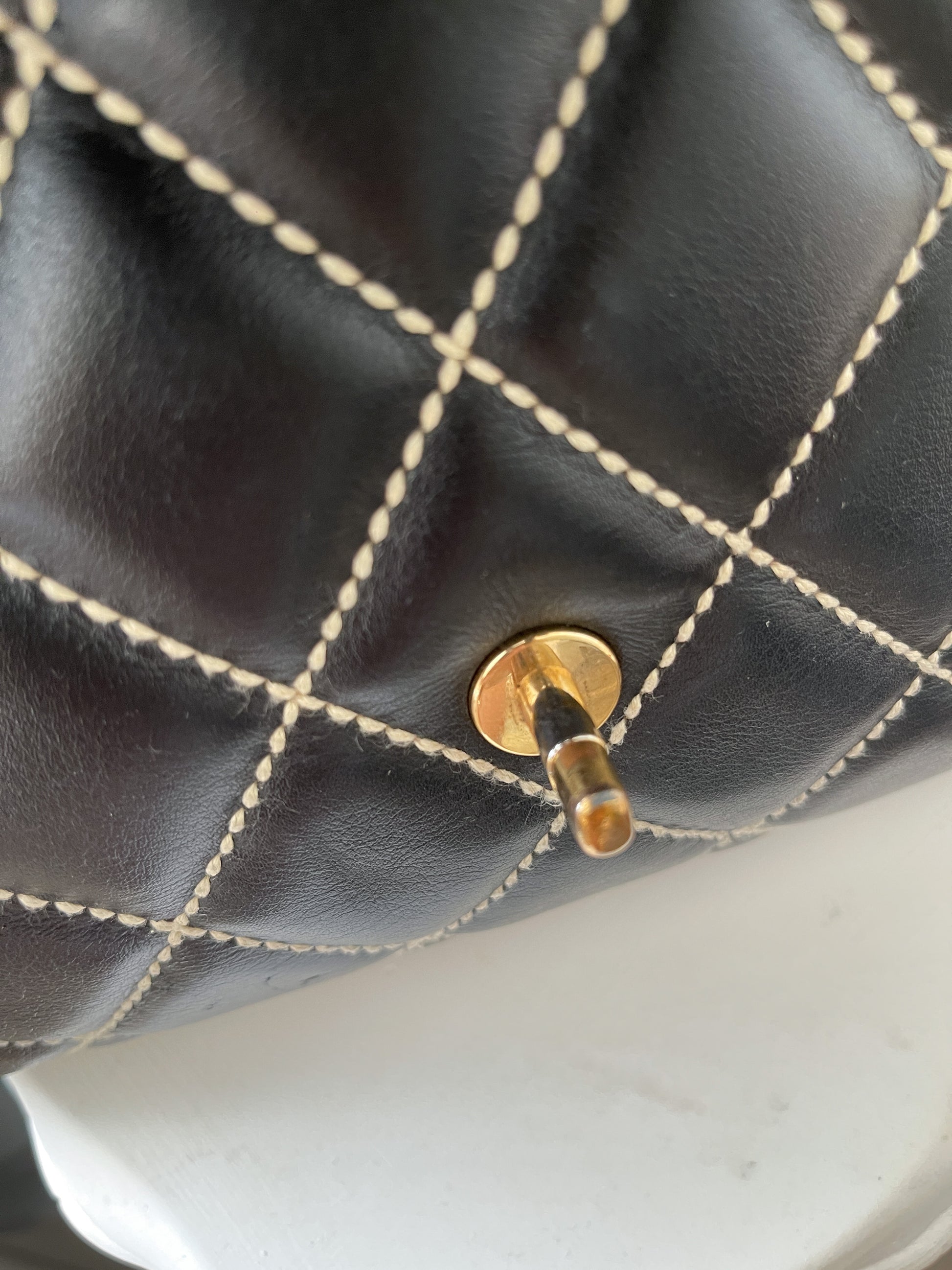 Vintage CHANEL Wild Stitch Top Handle Flap Bag – Le Plaisir Archive
