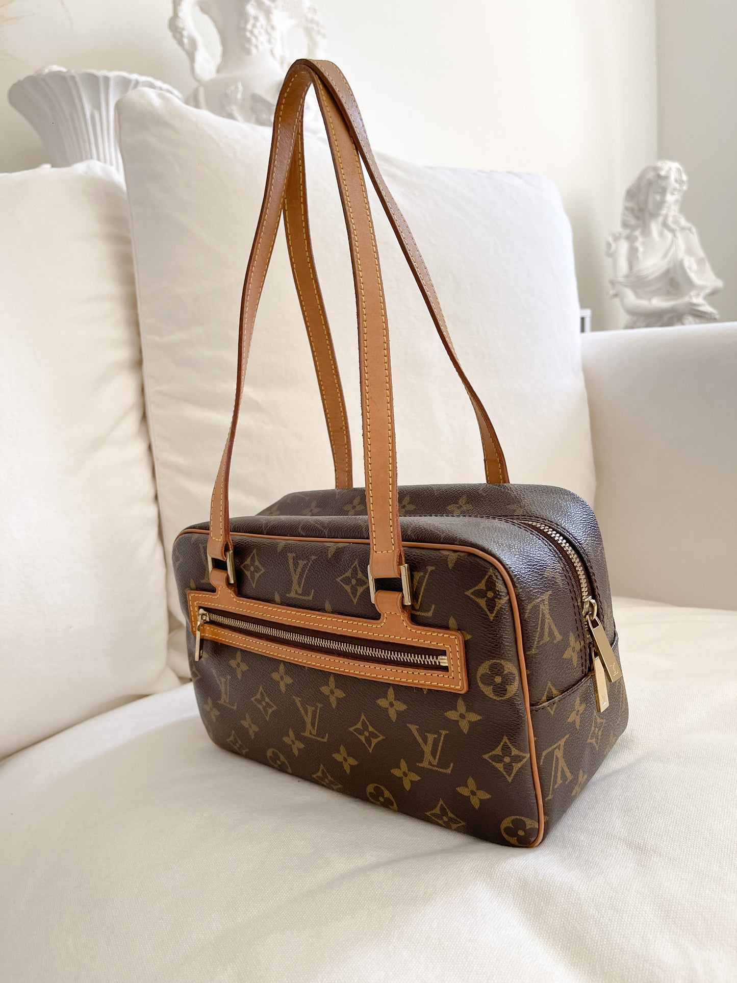 Louis+Vuitton+Cite+Shoulder+Bag+MM+Brown+Canvas for sale