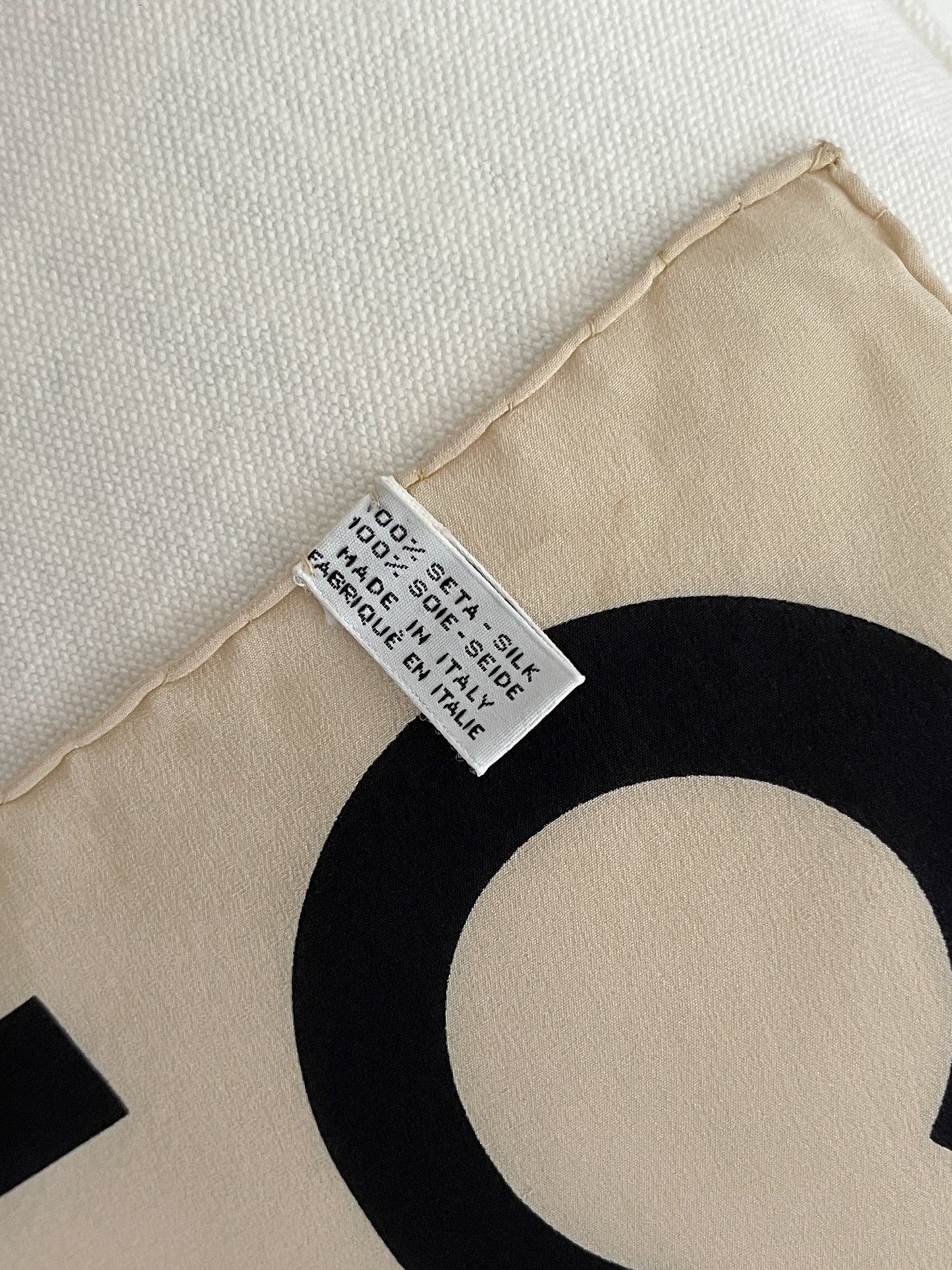 Vintage CHANEL Logo Silk Scarf