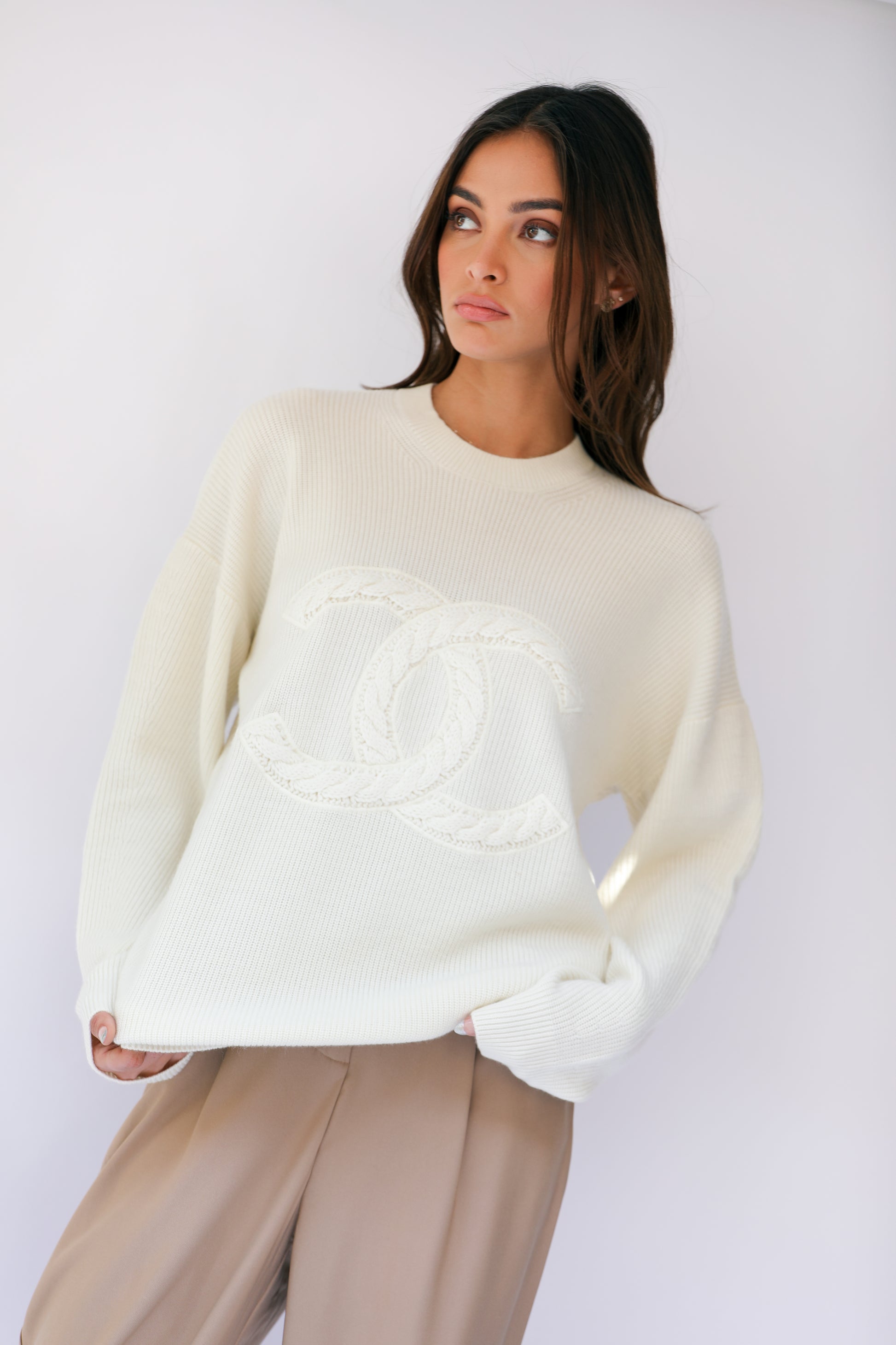 CHANEL Unisex Logo Knit Sweater – Le Plaisir Archive